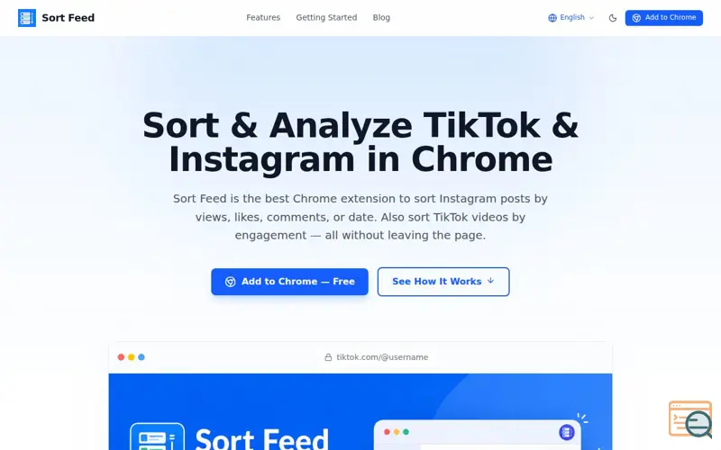 Screenshot of Sort Feed
