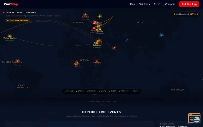 Screenshot of WarMap
