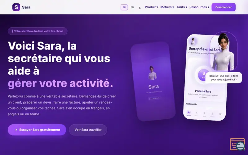 Screenshot of Sara Pro — Passez à la vitesse supérieure