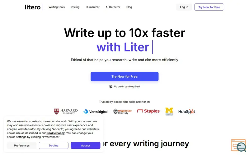 Screenshot of Litero