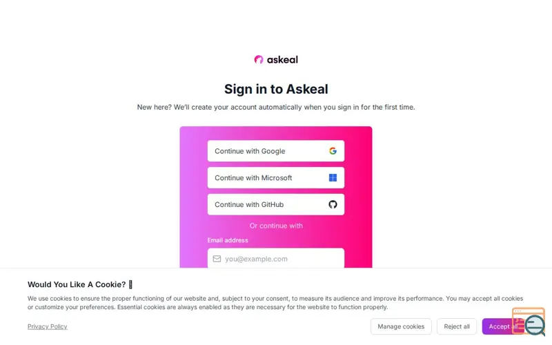 Screenshot of Askeal