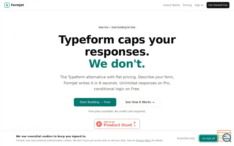 Screenshot of FormJet