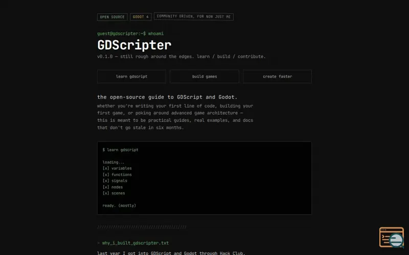 Screenshot of GDScripter