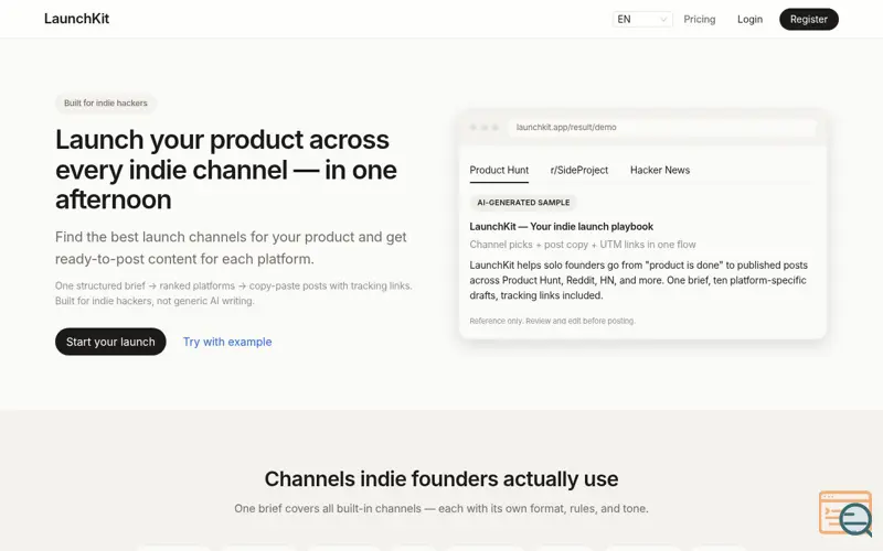 Screenshot of LaunchKit