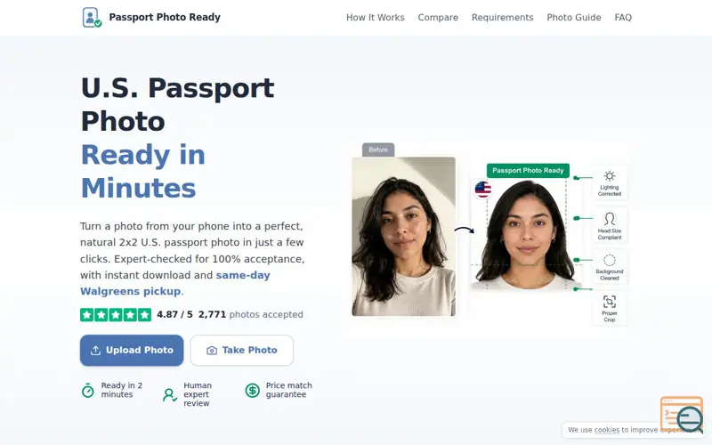Screenshot of Passport Photo Ready