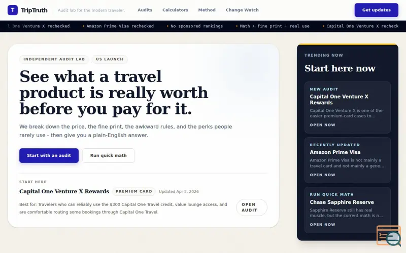 Screenshot of TripTruth