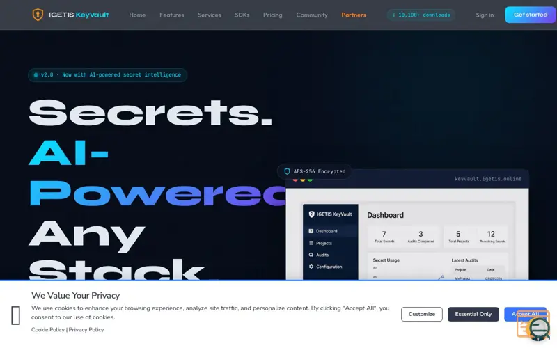 Screenshot of IGETIS KeyVault, a launch using Iconscout