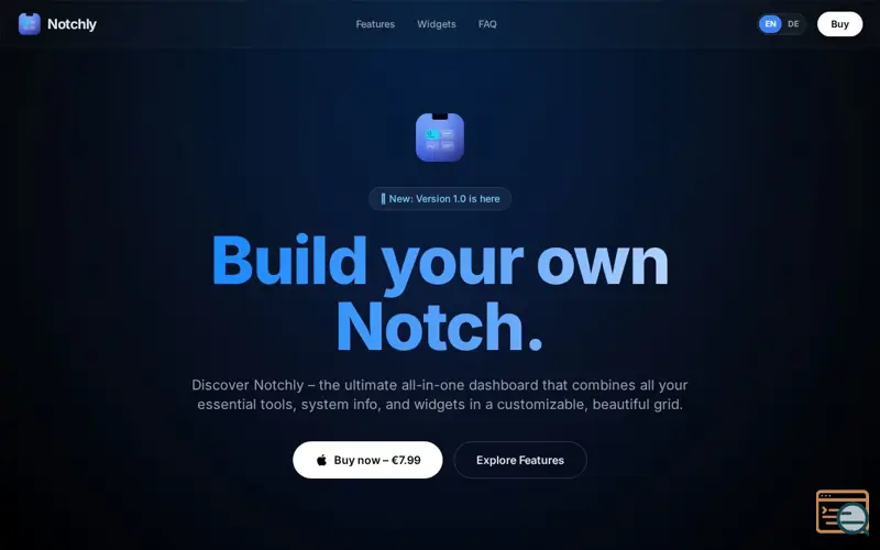 Screenshot of Notchly
