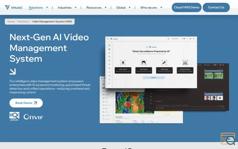 Screenshot of VMukti Solutions, a launch using ZoneEdit