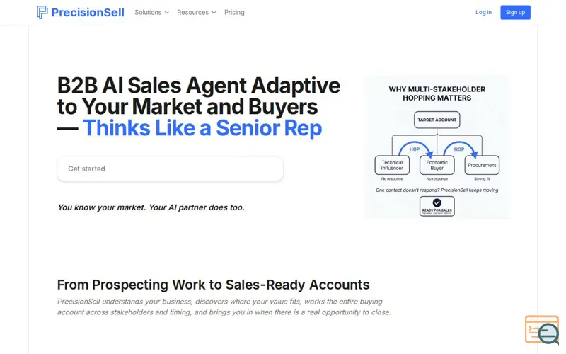 Screenshot of PrecisionSell 