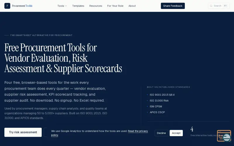 Screenshot of Procurement Toolkit