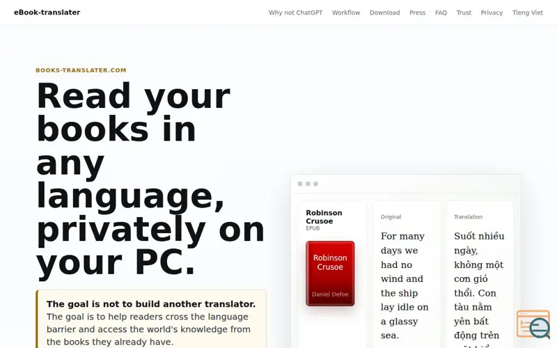 Screenshot of eBook-translater