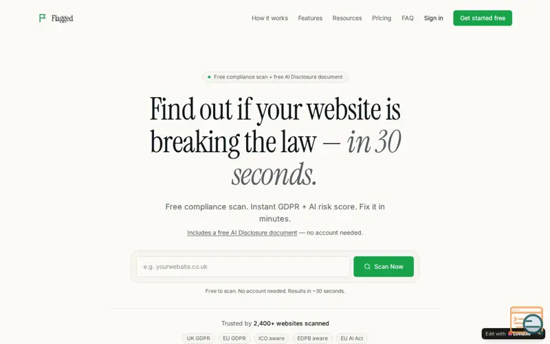 Screenshot of Flagged