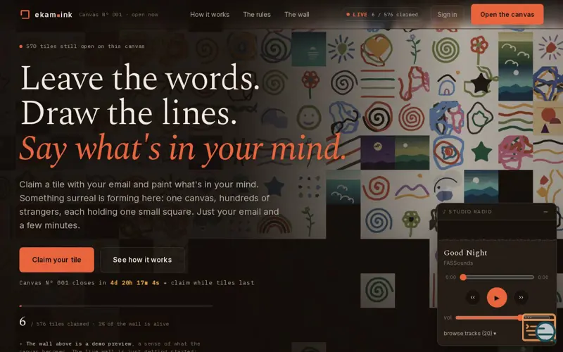 Screenshot of ekam.ink