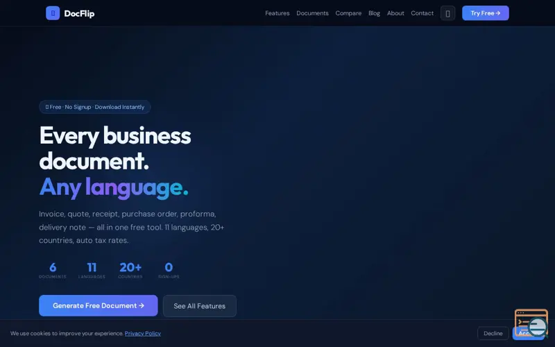 Screenshot of DocFlip
