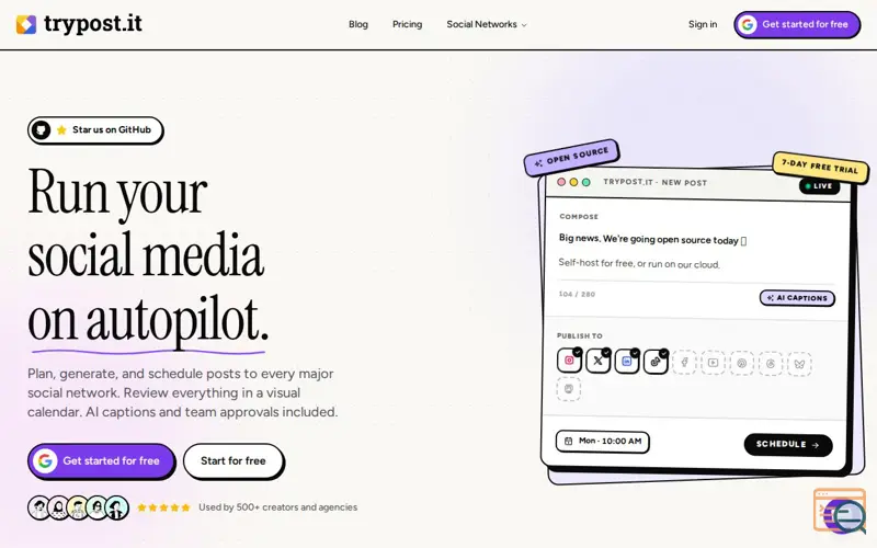 Screenshot of TryPost.it