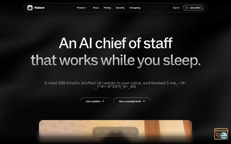 Screenshot of Mailient