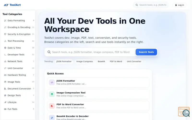 Screenshot of ToolAct