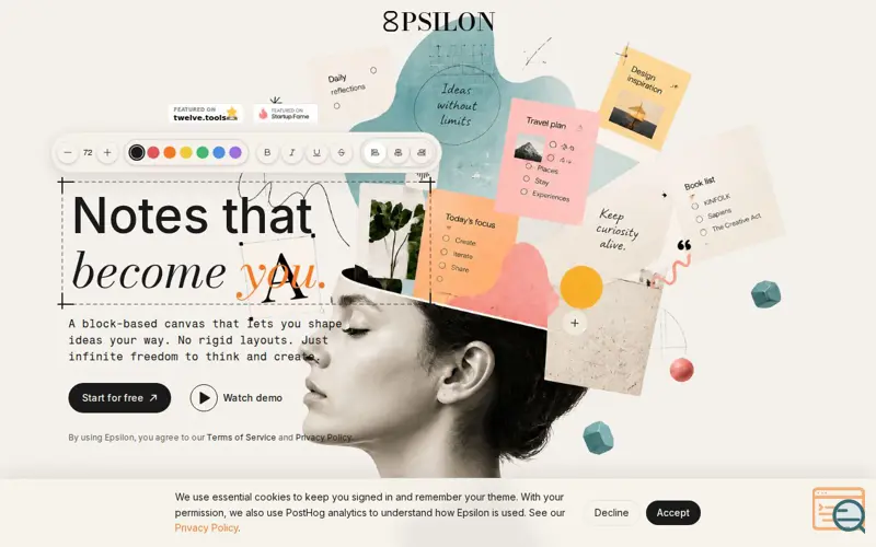 Screenshot of Epsilon