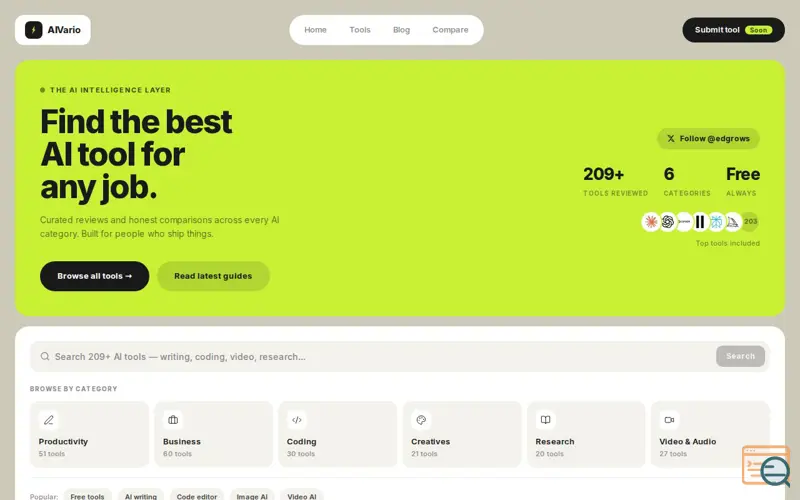 Screenshot of aivario.com