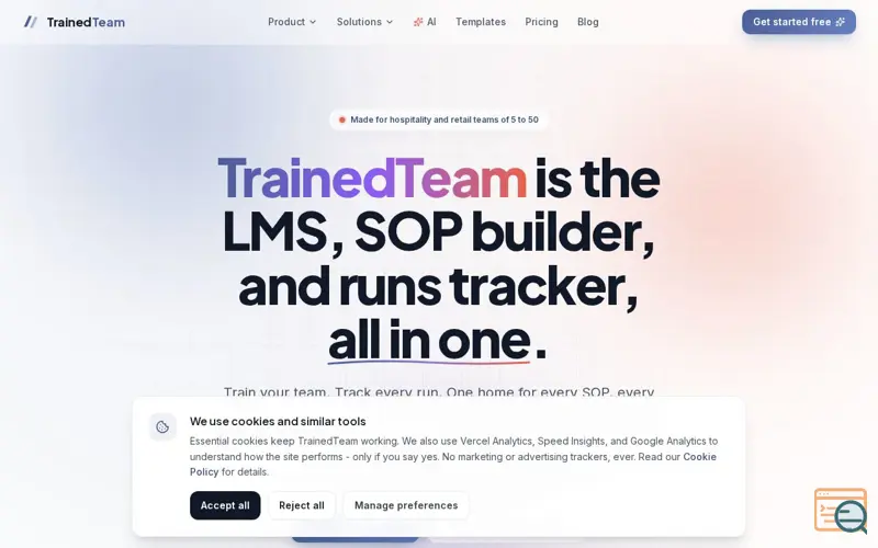 Screenshot of TrainedTeam