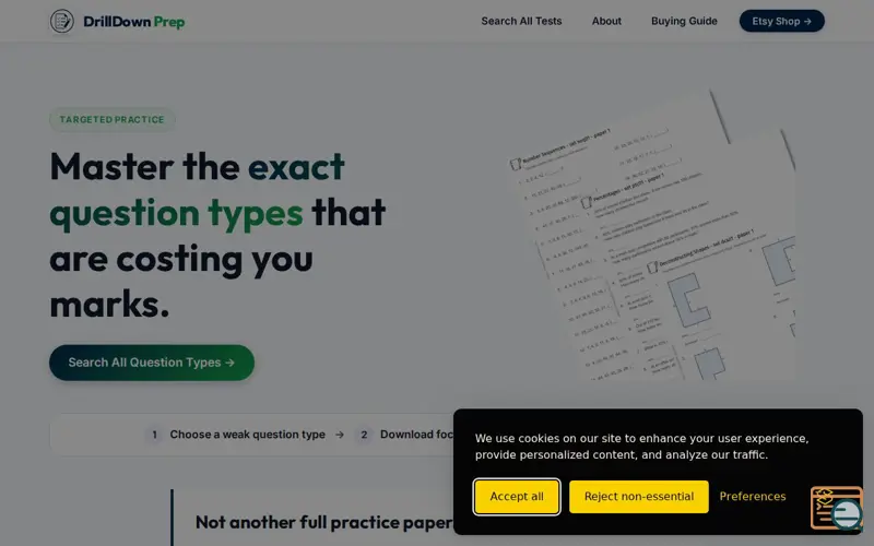 Screenshot of DrillDown Prep