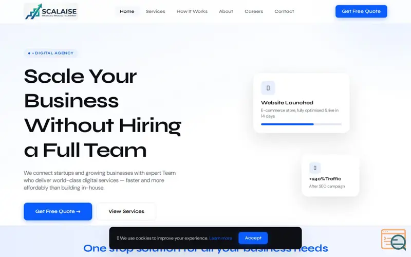 Screenshot of Scalaise Digital Agency 