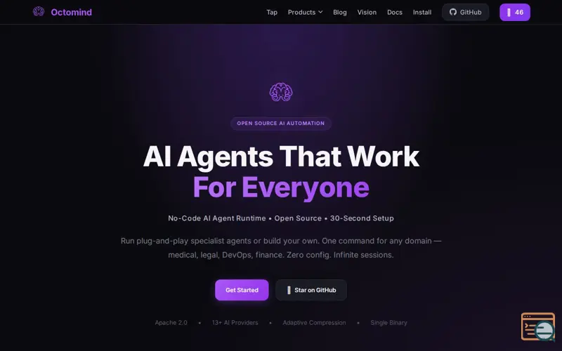 Screenshot of Octomind – Plug n Play AI Agents