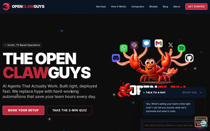 Screenshot of OpenClawGuys.com 
