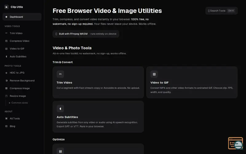 Screenshot of ClipUtils
