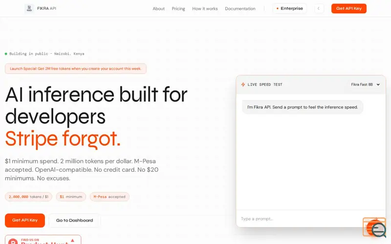 Screenshot of Fikra API