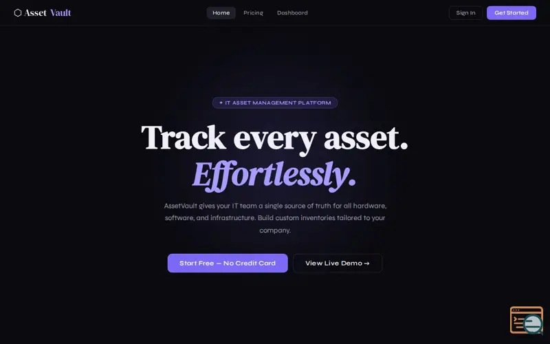 Screenshot of AssetVault — IT Inventory Management