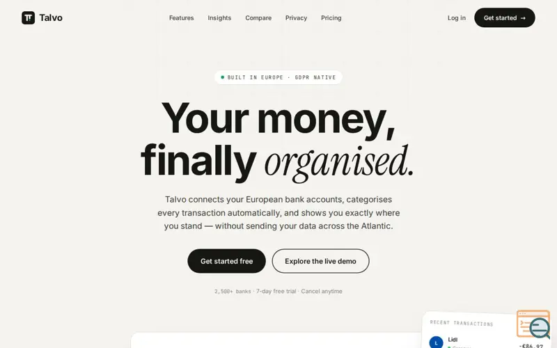 Screenshot of Talvo