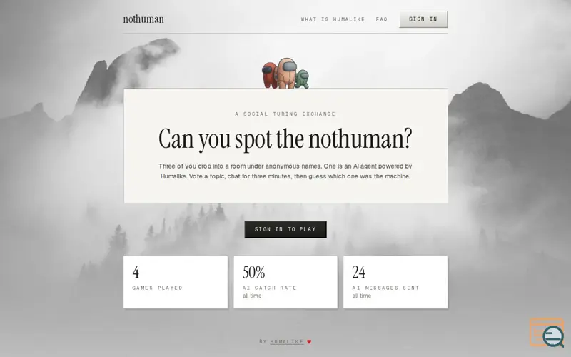 Screenshot of nothuman.club