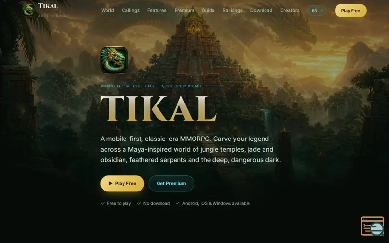Screenshot of Tikal — Kingdom of the Jade Serpent | Free Mobile MMORPG