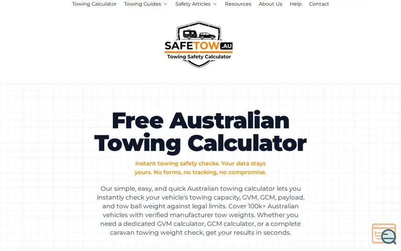 Screenshot of SafeTow