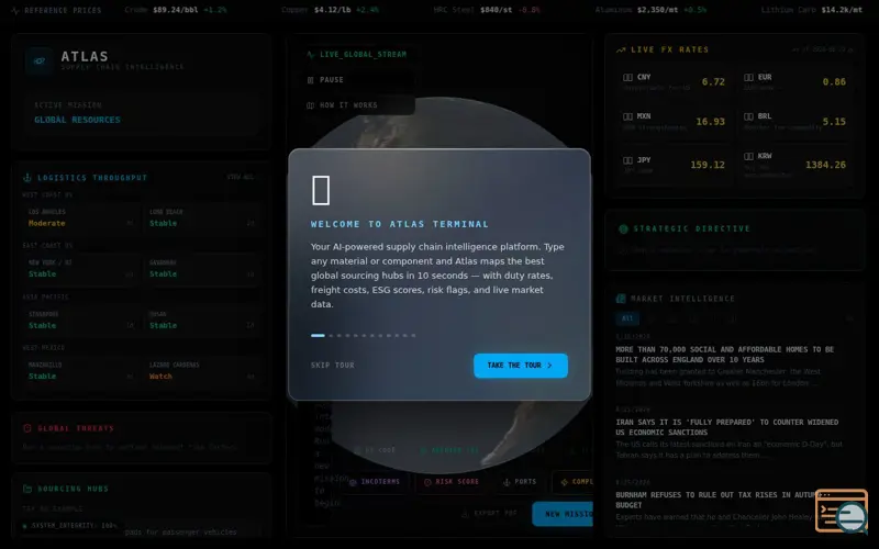 Screenshot of Atlas Terminal