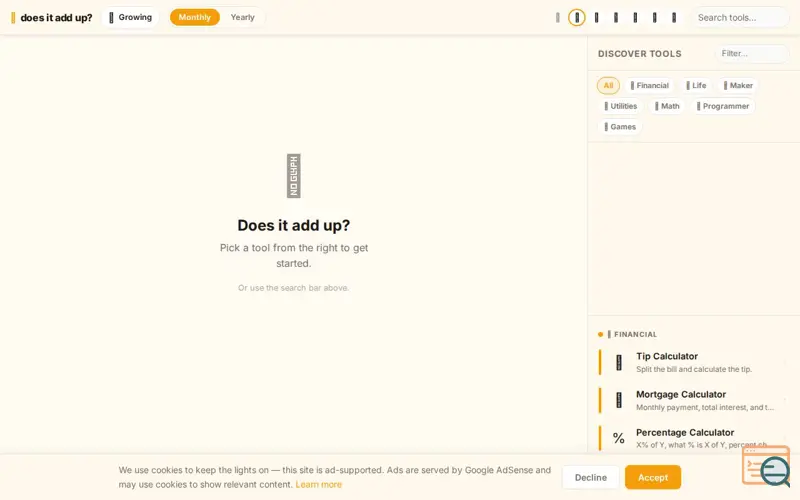 Screenshot of Does It Add Up?