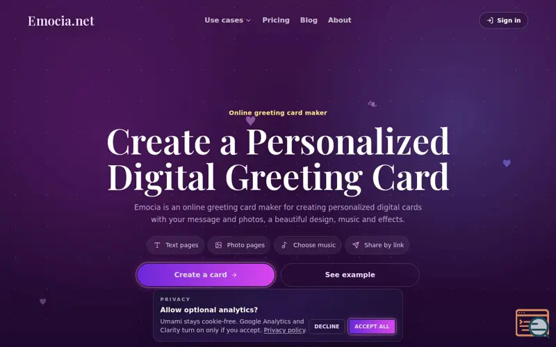 Screenshot of Emocia.net