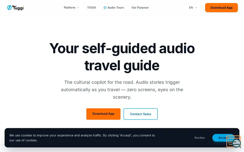 Screenshot of Tuggi: Self-Guided Audio Tour