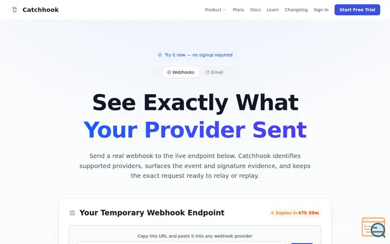 Screenshot of CatchHook