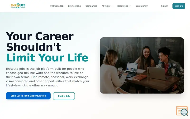 Screenshot of EnRoute Jobs, a launch using Hostinger Horizons