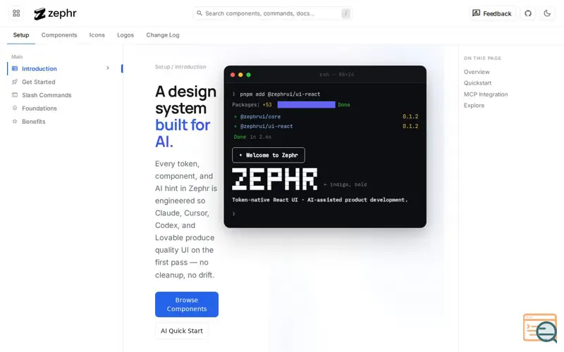Screenshot of Zephr