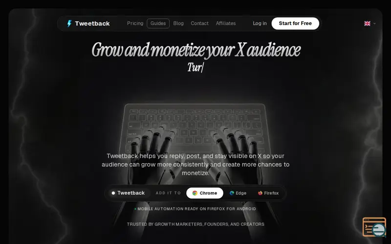 Screenshot of Tweetback
