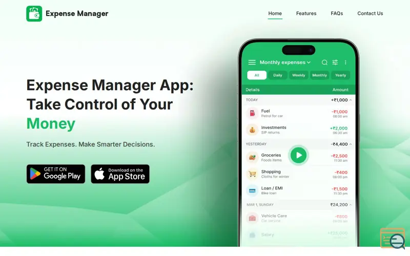Screenshot of Expense Manager