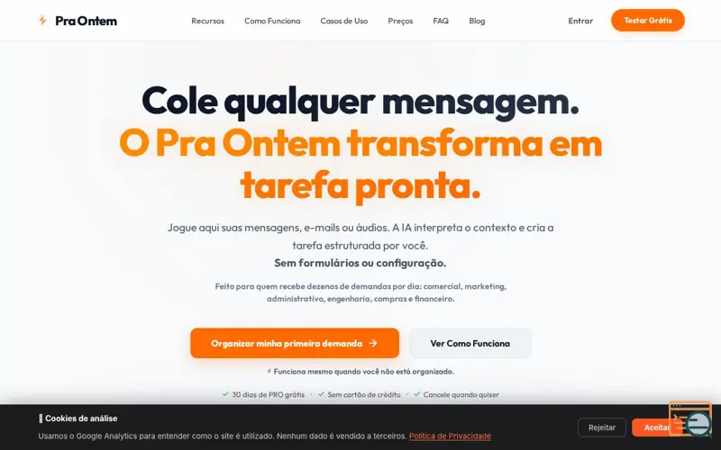 Screenshot of Pra Ontem