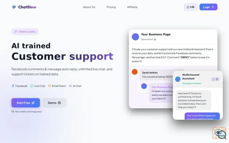 Screenshot of ChatBlow
