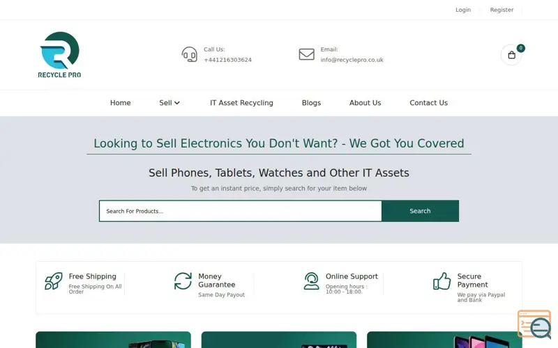 Screenshot of RecyclePro, a launch using SweetAlert2