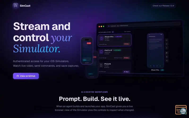 Screenshot of SimCast