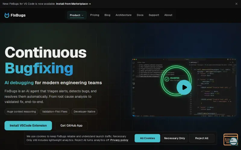 Screenshot of FixBugs